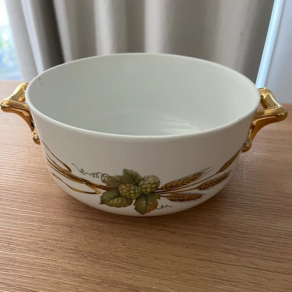Royal Worcester Evesham Round Casserole Dish Hops Wheat Asparagus Shape 28